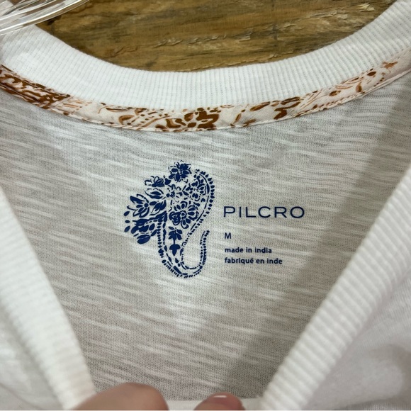 Anthropologie Pilcro Sustainable Ruffle Eyelet White Tunic Tank Size Medium - Picture 8 of 9